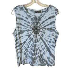 Silverlake Tank Top Cotton Tie Dye Size Medium Made in India Boho Lot of 2